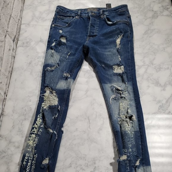 Zara Man Jeans Size 30 Mens Mid Rise Button Fly Di - Picture 2 of 6